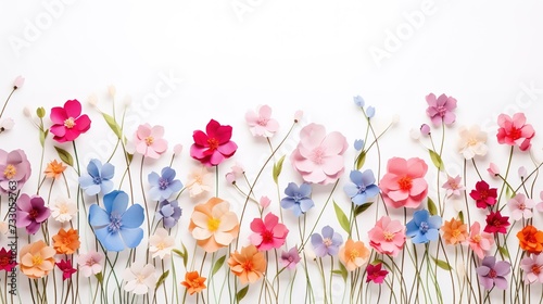 spring beautiful flowers on white background  generative ai