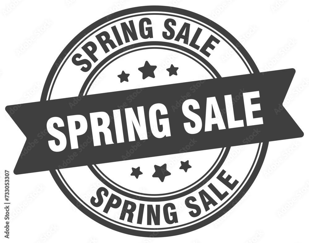 spring sale stamp. spring sale label on transparent background. round sign