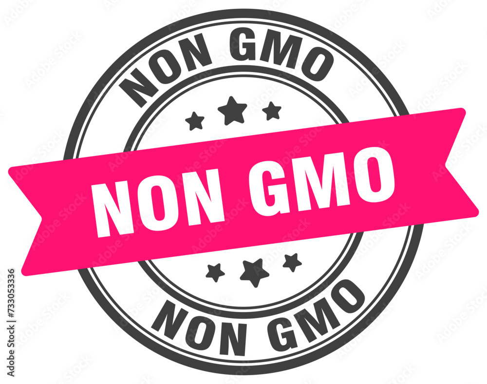 non gmo stamp. non gmo label on transparent background. round sign