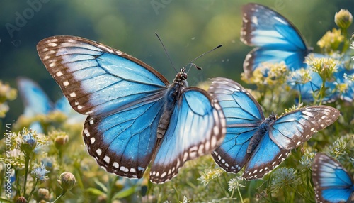 blue flying butterflies © Debbie