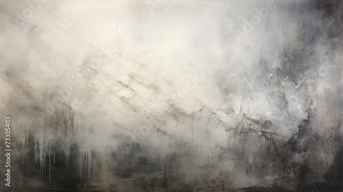 Abstract painting with a light background and dark foreground