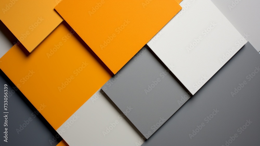 Abstract geometric background with white, gray, orange and yellow squares Abstract geometric background with white, gray, orange and yellow squares