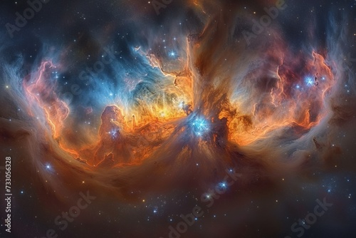 Orion Nebula, also known as Messier 42, M42, or NGC 1976, is a diffuse nebula situated in the Milky Way.
