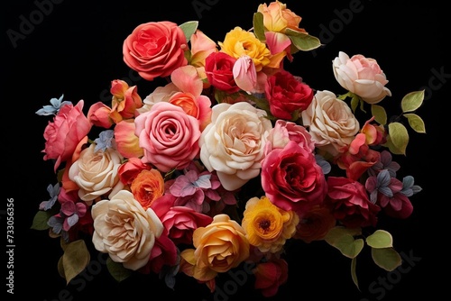 arrangement of various roses. Generative AI