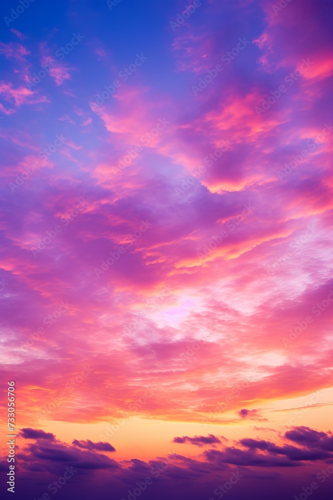 gradient pink blue purple sky sunset cloudscape