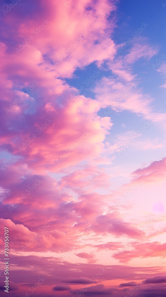 A Vivid Sunset Sky with Pink Clouds