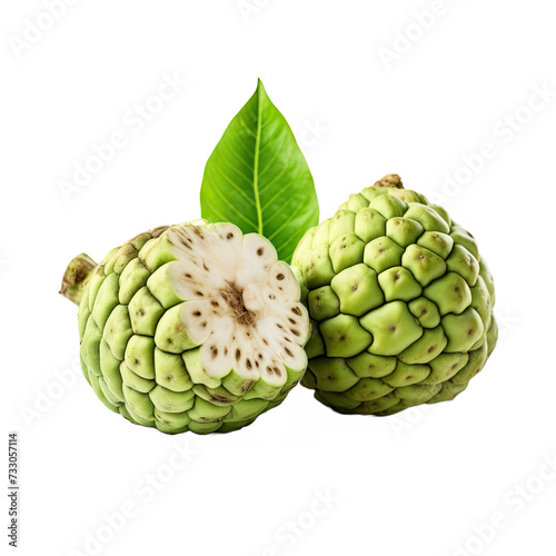 sugar apple or custard apple or  srikaya or  cherimoya PNG , transparent background photo