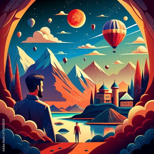 air balloon in the sky