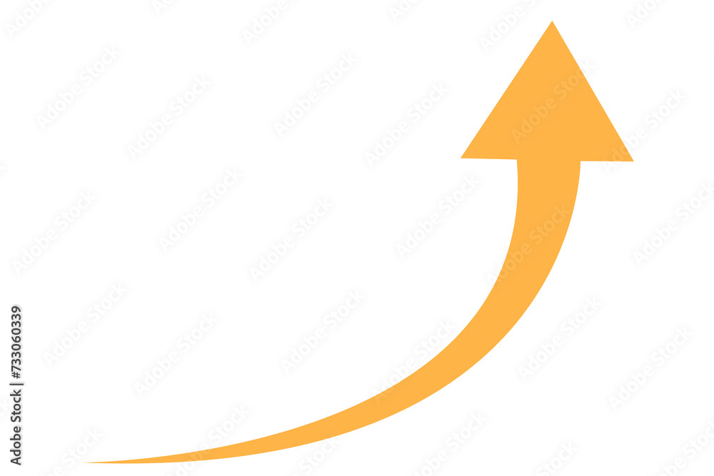 yellow curved arrow graph on transparent background yellow curved arrow graph on transparent background
