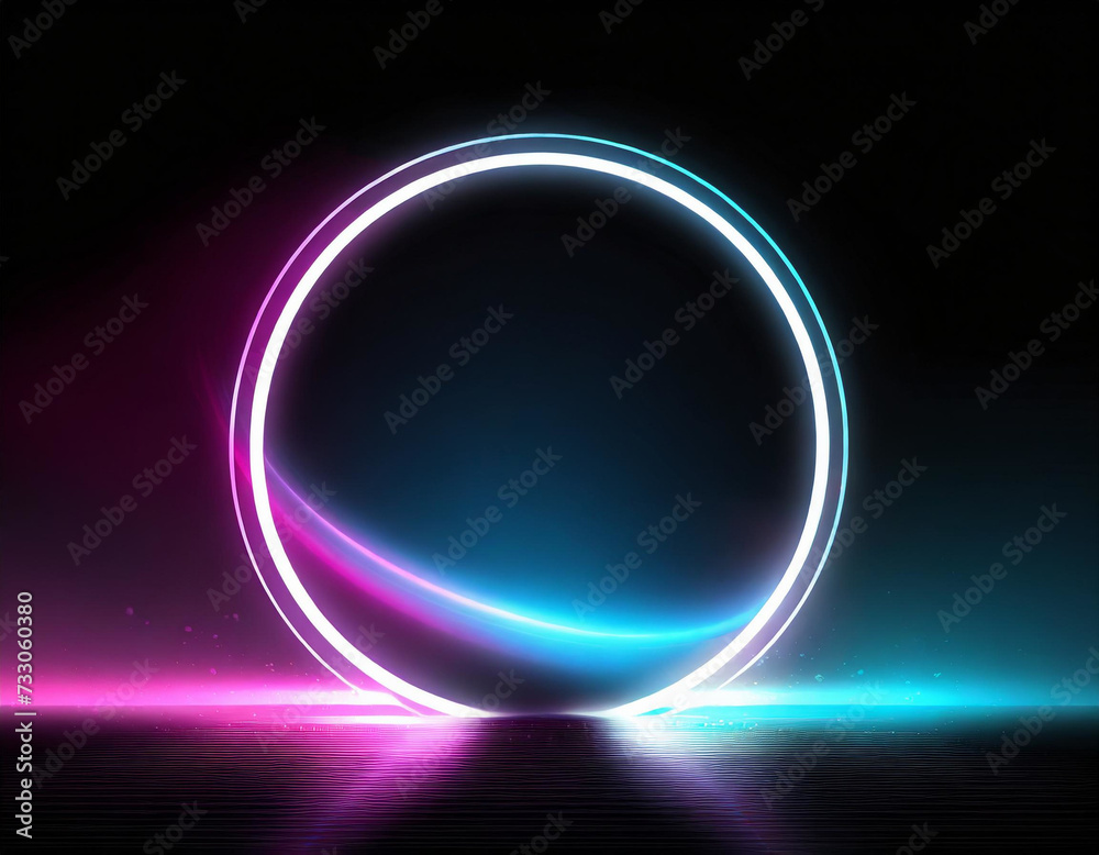 Glowing Vector Spectrum: Vibrant Neon Loop with Space for Text