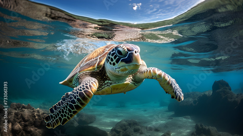 turtle swimming in water