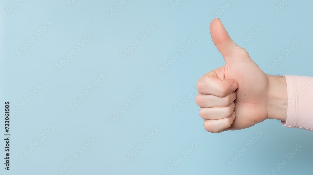 man hands thumbs up on pastel background man hands thumbs up on pastel background
