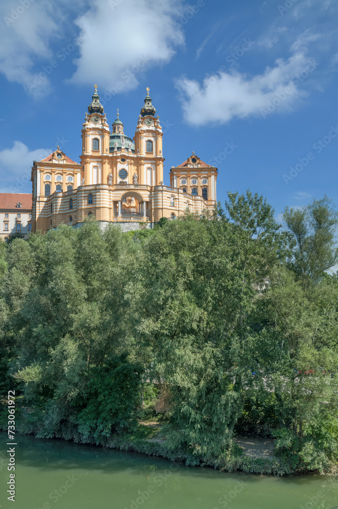 the famous Melk Monastery at Danube River,Wachau Valley,lower Austria