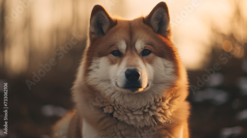 Akita with a stoic expression