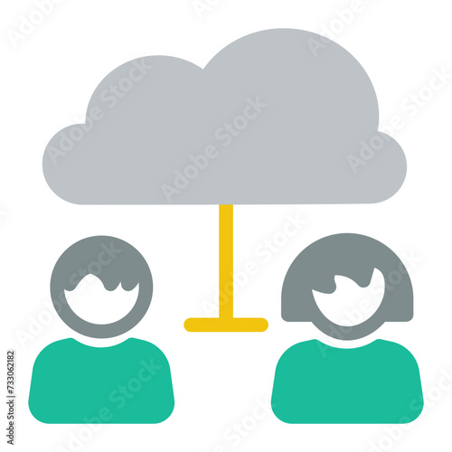 This is the Cloud User icon from the Online Marketing icon collection with an Color style