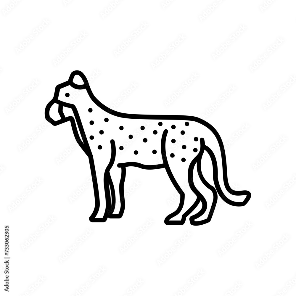 Cheetah icon. outline icon Cheetah icon. outline icon
