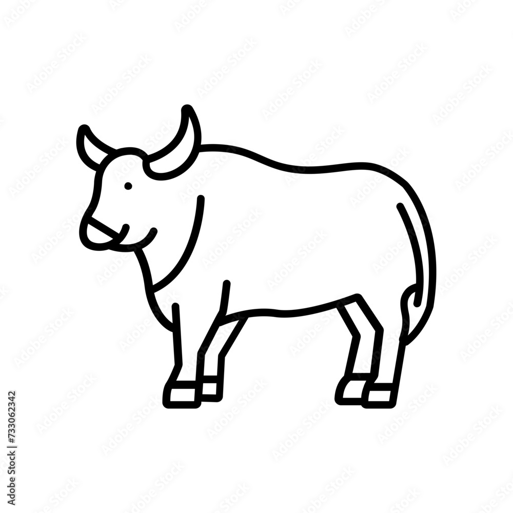 Ox icon. outline icon Ox icon. outline icon