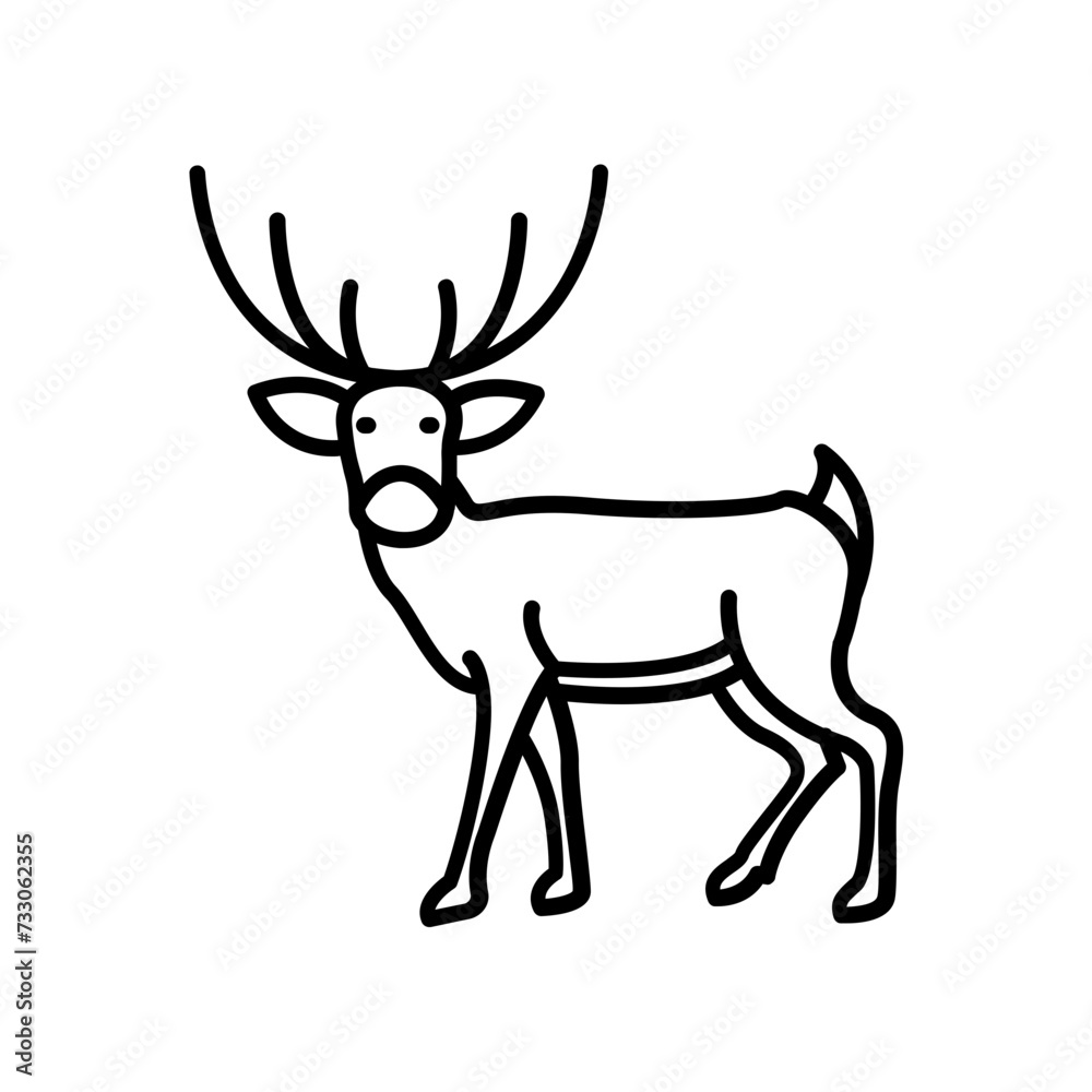 Deer icon. outline icon Deer icon. outline icon