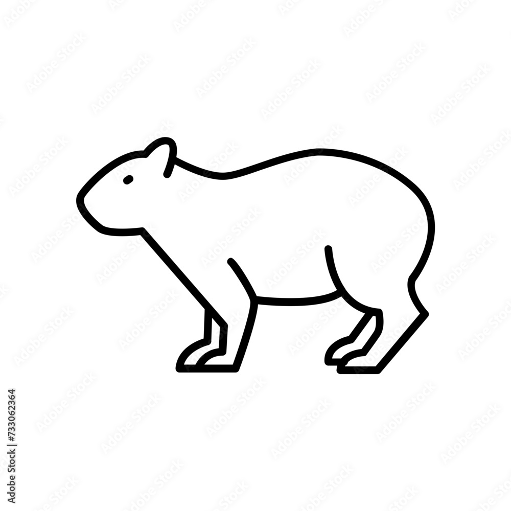 Capybara icon. outline icon Capybara icon. outline icon