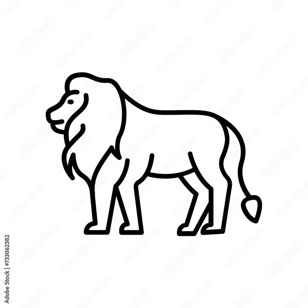 Fototapeta premium Lion icon. outline icon