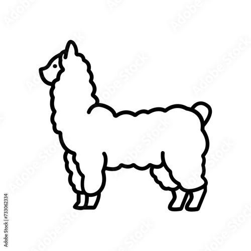 Alpaca icon. outline icon