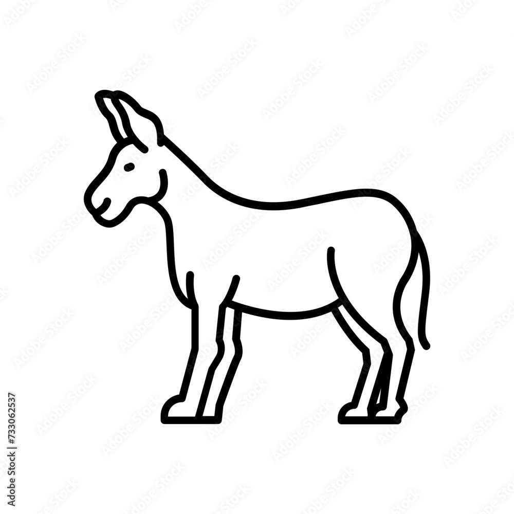 Donkey icon. outline icon Donkey icon. outline icon