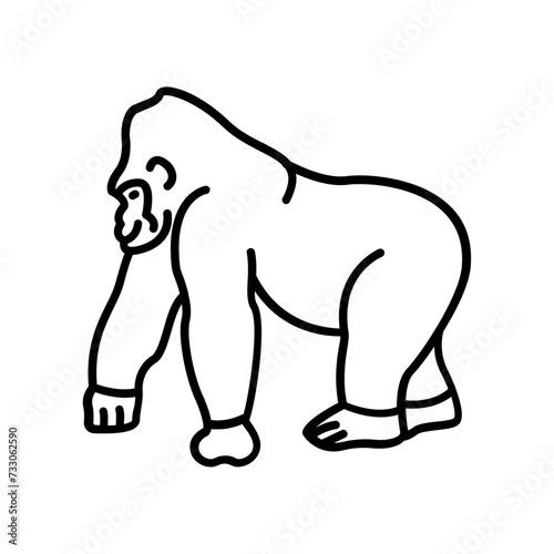 Gorilla icon. outline icon
