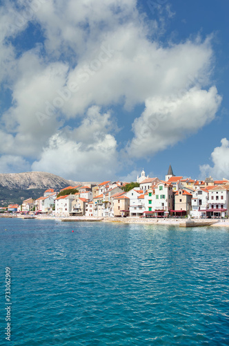 popular Tourist Resort of Baska on Krk Island,adriatic Sea,Croatia