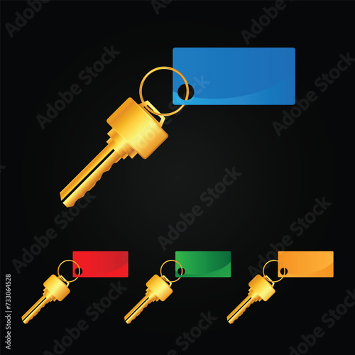a vector template of golden keys set 