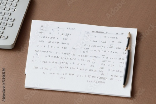 Blank white paper with eyeglasses on a wooden table.