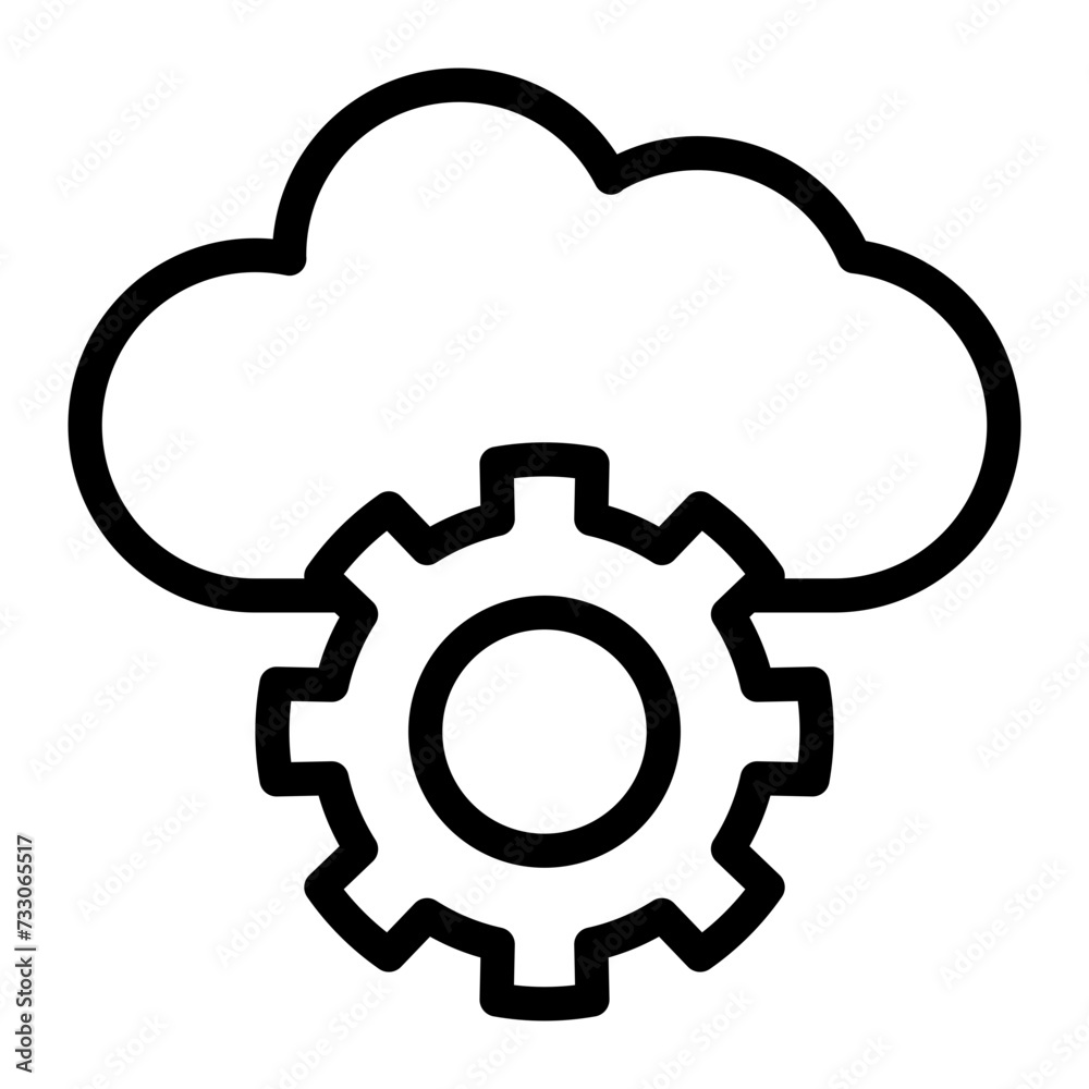 This is the Cloud Settings icon from the Tools and Construction icon collection with an Outline style This is the Cloud Settings icon from the Tools and Construction icon collection with an Outline style
