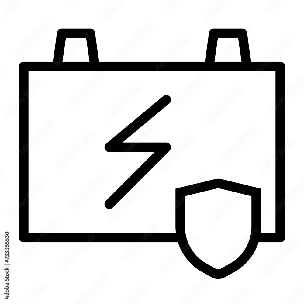 This is the Battery icon from the Tools and Construction icon collection with an Outline style This is the Battery icon from the Tools and Construction icon collection with an Outline style