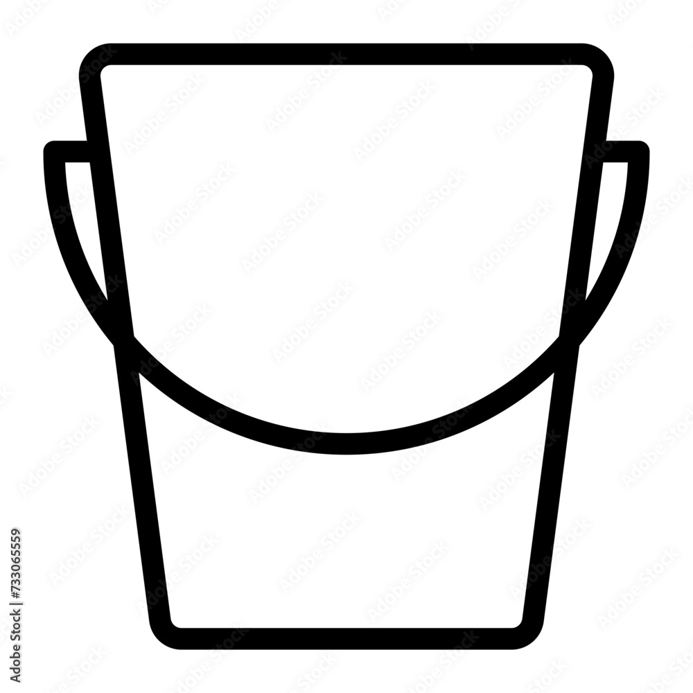This is the Bucket icon from the Tools and Construction icon collection with an Outline style This is the Bucket icon from the Tools and Construction icon collection with an Outline style