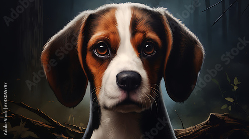 Beagle with soulful eyes