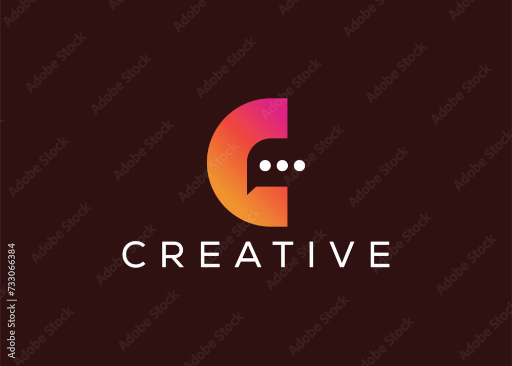 Minimalist letter c chat logo design vector template. Creative modern chat logo Minimalist letter c chat logo design vector template. Creative modern chat logo