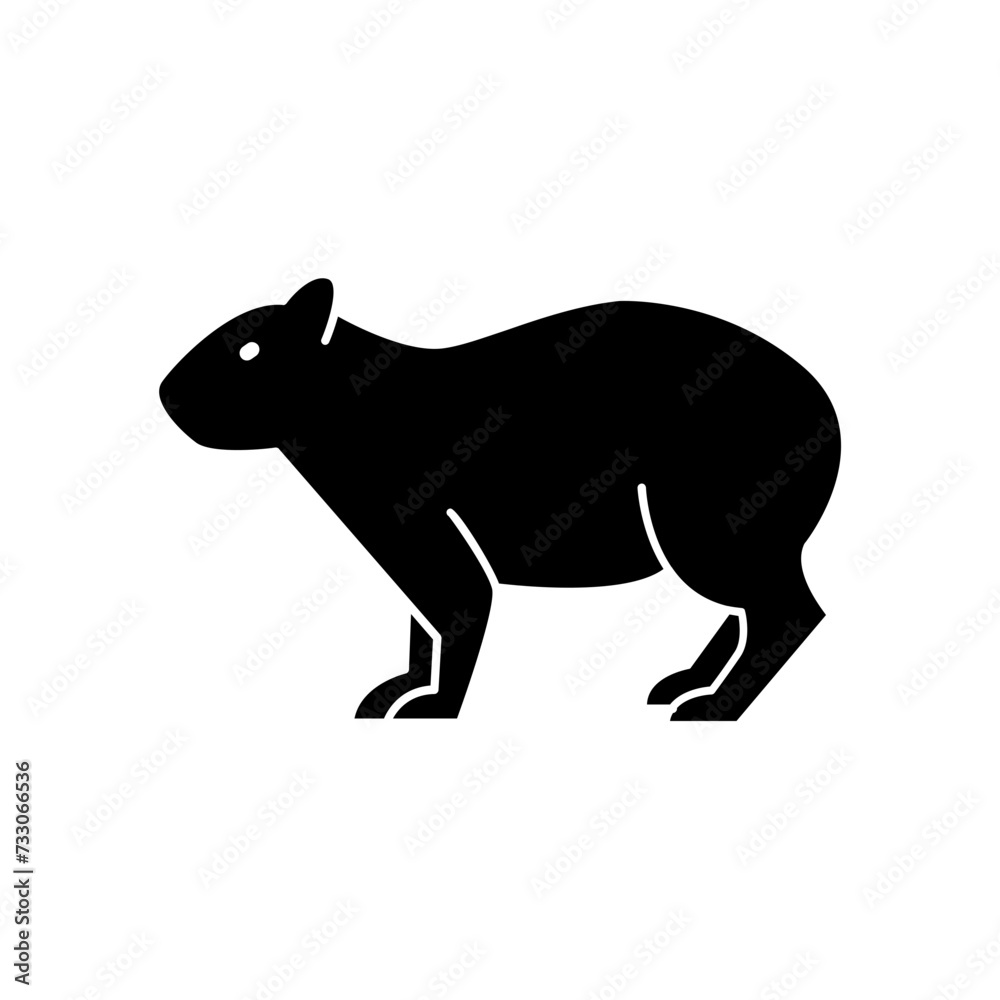Obraz premium Capybara icon. solid icon
