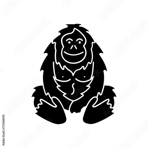 orangutan icon. solid icon