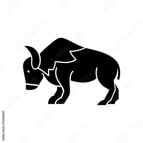 Bison icon. solid icon