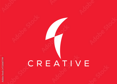 Minimalist Thunder Bolt vector logo design template. Creative modern Thunder logo