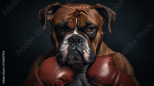 Boxer with a determined expression