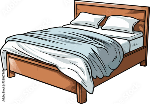bed vector illustration isolated on transparent background. 
