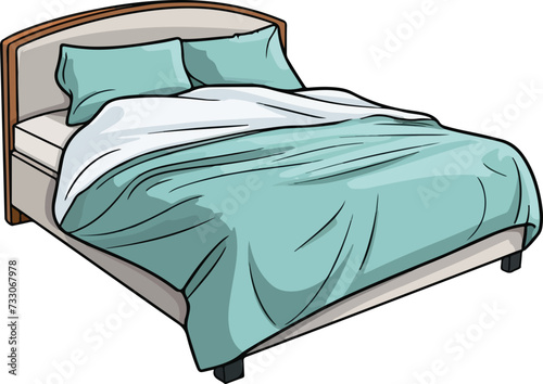 bed vector illustration isolated on transparent background. 
