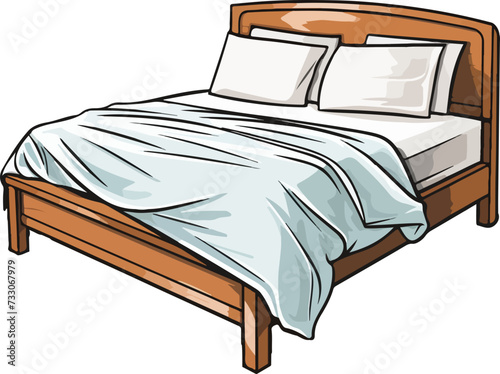 bed vector illustration isolated on transparent background. 
