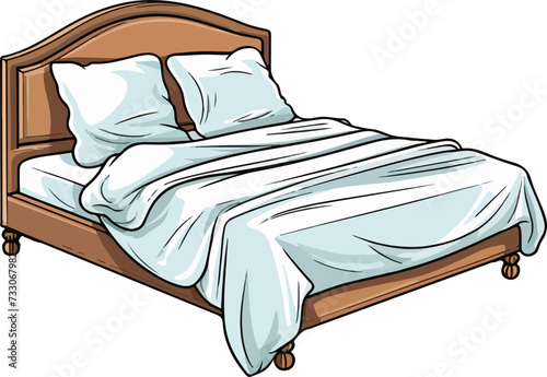 bed vector illustration isolated on transparent background. 

