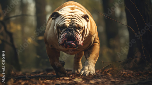 Bulldog with a determined look