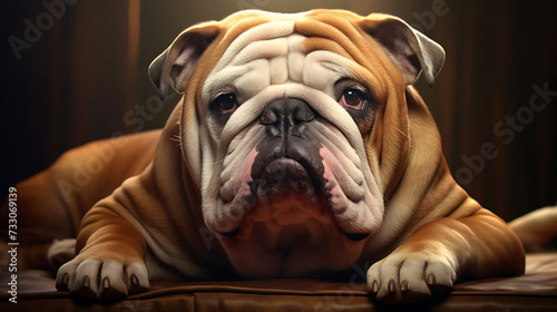 Bulldog with a lovable expression and distinctive wrinkles © Muhammad