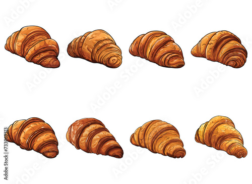 croissant vector illustration isolated on white background. 
