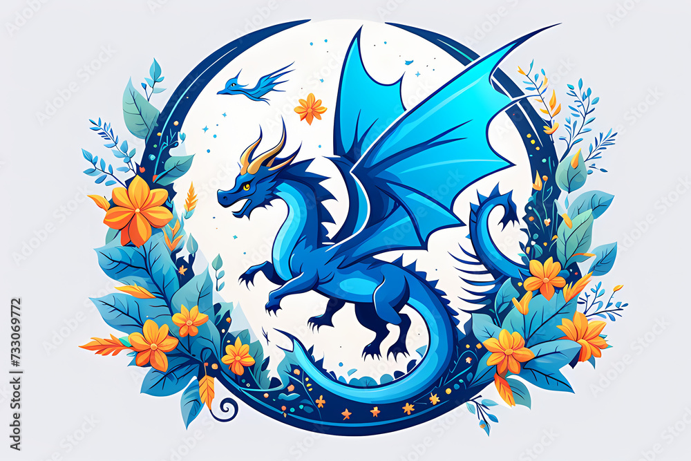 Fototapeta premium a blue dragon, an animal of this year