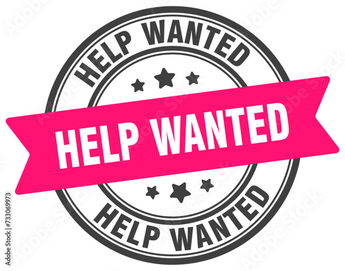 help wanted stamp. help wanted label on transparent background. round sign