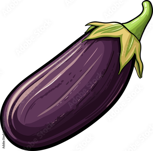 eggplant vector illustration isolated on transparent background. 
